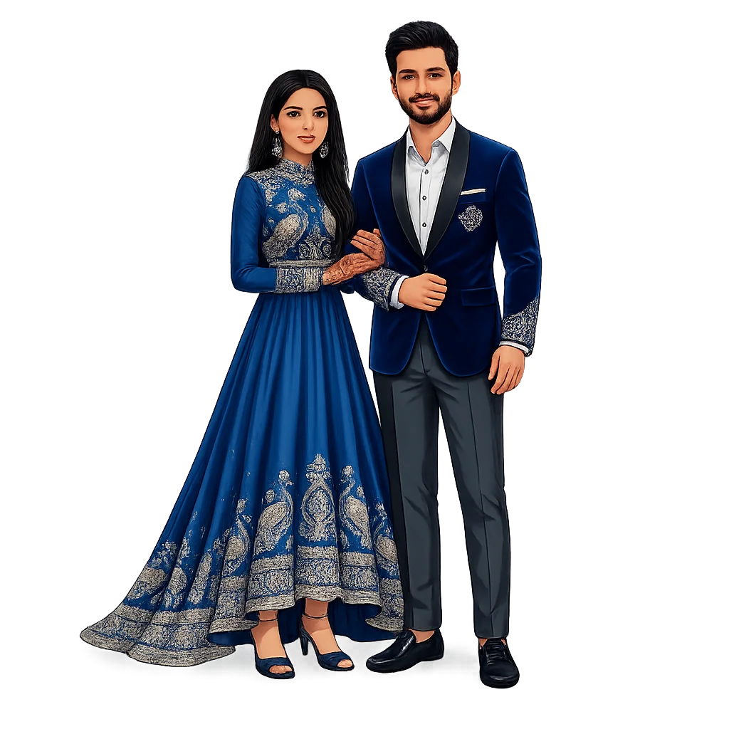 Couple Sangeet Illustration