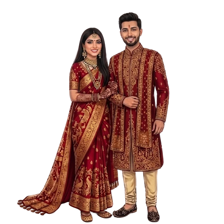 Couple Saptapadi Illustration